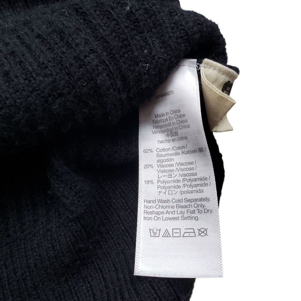 Madewell Patch Pocket Pullover Sweater Womens Medium Black Knit Crewneck - Picture 5 of 10